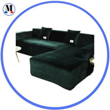 Housse De Canapé d'Angle En Velours Vert - La Maison de la Housse®