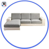 Housse de coussin d'assise pour canapé - Motif jacquard velours gris clair - La Maison de la Housse®