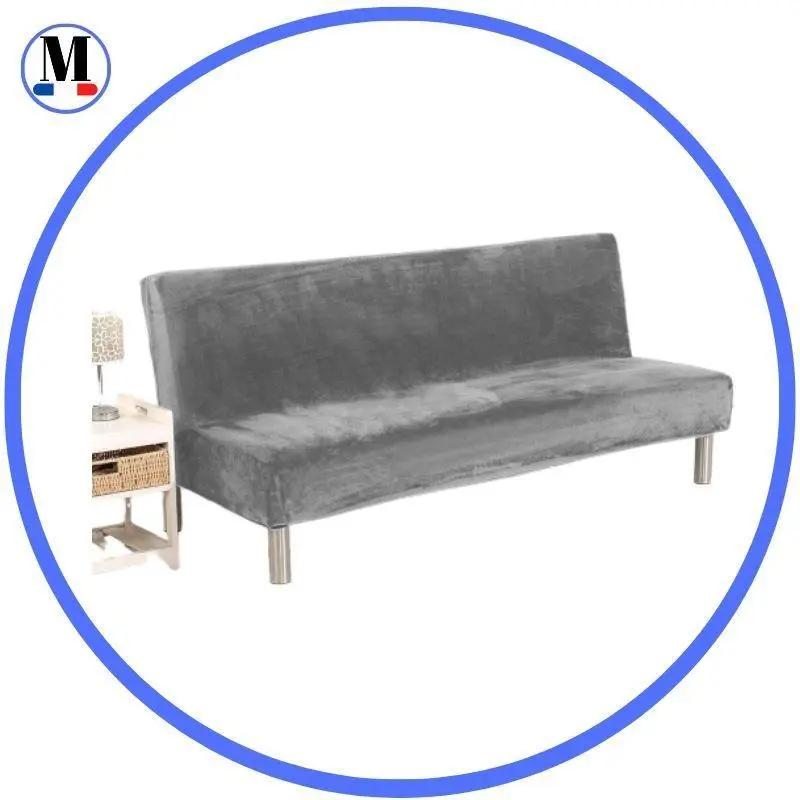Housses De Canapé Clic Clac En Velours Gris - La Maison de la Housse®