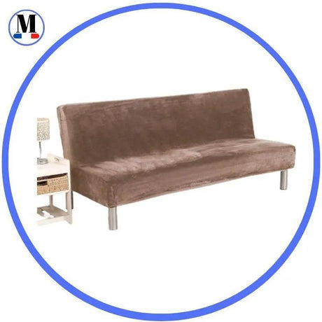 Housses De Canapé Clic Clac En Velours Marron Clair - La Maison de la Housse®