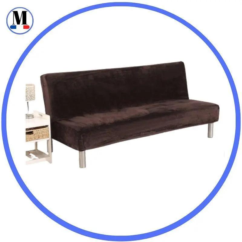 Housses De Canapé Clic Clac En Velours Marron Foncé - La Maison de la Housse®