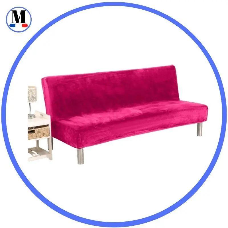 Housses De Canapé Clic Clac En Velours Rose Fushia - La Maison de la Housse®