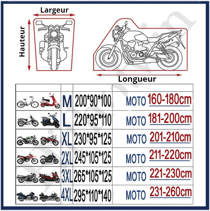 Housse Bâche Protection Argent Noir Moto & Scooter - Etanche - La Maison de la Housse®