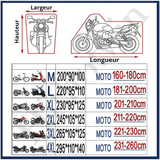 Housse Bâche Protection Argent Noir Moto & Scooter - Etanche - La Maison de la Housse®