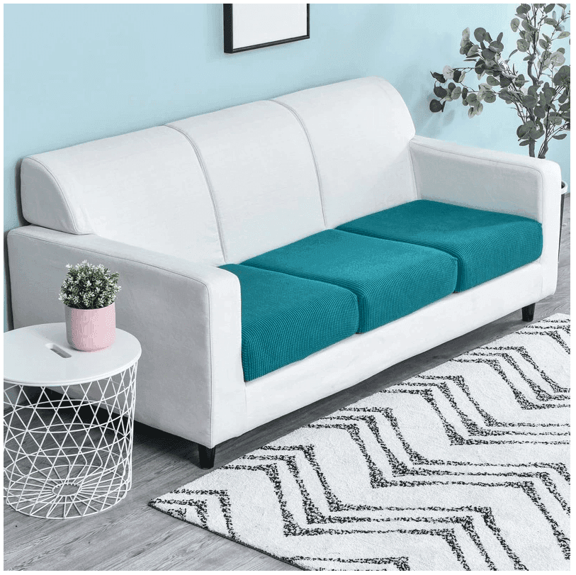 Housse Bleu Canard Coussin d'Assise Canapé & Fauteuil - La Maison de la Housse®