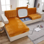 Housse Coussin d'Assise Canapé en Velours Orange - La Maison de la Housse®