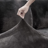 Housse Coussin d'Assise Canapé en Velours Gris Foncé - La Maison de la Housse®