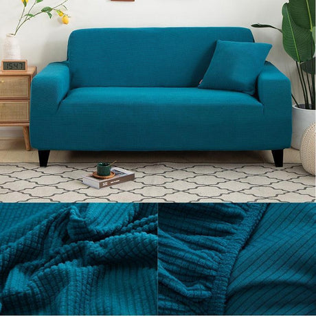 Housse de Canapé Bleu Canard Microfibre - La Maison de la Housse®