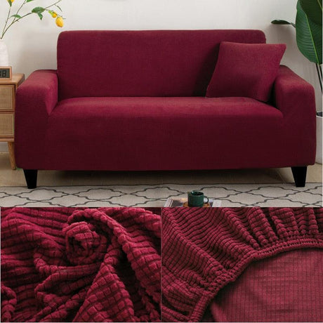 Housse de Canapé Bordeaux Microfibre - La Maison de la Housse®
