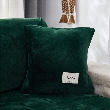 Housse De Canapé d'Angle En Velours Vert - La Maison de la Housse®