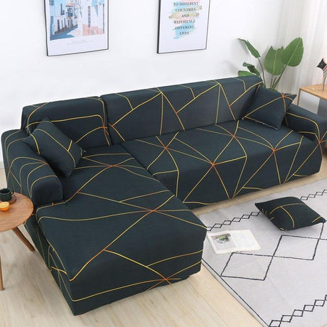 Housse De Canapé d'Angle Extensibles - Motif Composées - La Maison de la Housse®