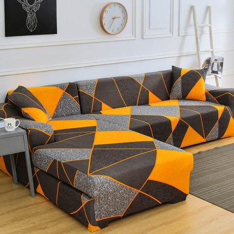 Housse De Canapé d'Angle Extensibles - Motif Fabacées - La Maison de la Housse®