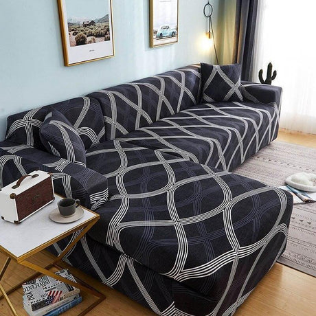 Housse De Canapé d'Angle Extensibles - Motif Fumana - La Maison de la Housse®