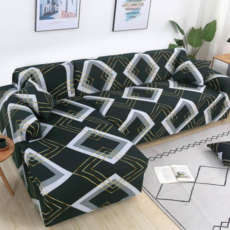Housse De Canapé d'Angle Extensibles - Motif Genista - La Maison de la Housse®