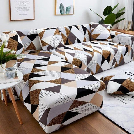Housse De Canapé d'Angle Extensibles - Motif Graminées - La Maison de la Housse®