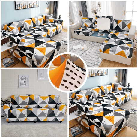 Housse De Canapé d'Angle Extensibles - Motif Lepourasi - La Maison de la Housse®