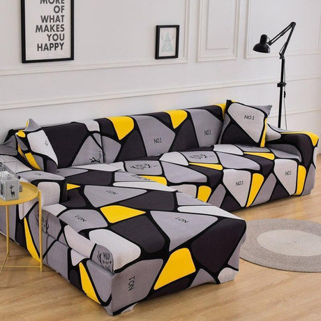 Housse De Canapé d'Angle Extensibles - Motif Papavéracées - La Maison de la Housse®