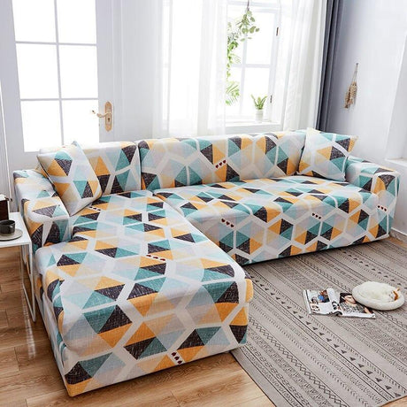Housse De Canapé d'Angle Extensibles - Motif Verna - La Maison de la Housse®
