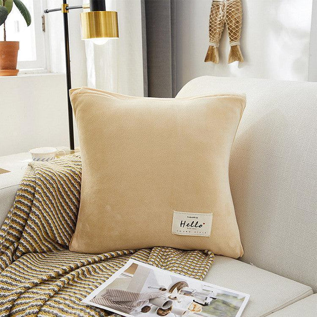 Housse De Canapé d'Angle En Velours Beige - La Maison de la Housse®
