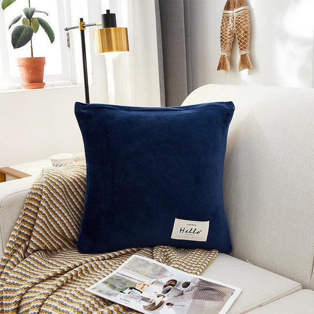 Housse De Canapé d'Angle En Velours Bleu marine - La Maison de la Housse®