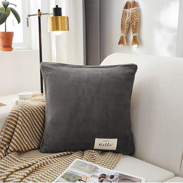 Housse De Canapé d'Angle En Velours Gris - La Maison de la Housse®