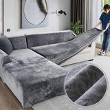 Housse De Canapé d'Angle En Velours Marron - La Maison de la Housse®