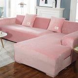 Housse De Canapé d'Angle En Velours Rose - La Maison de la Housse®