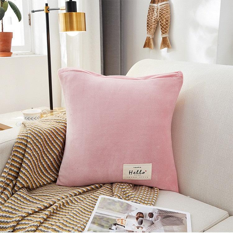 Housse De Canapé d'Angle En Velours Rose - La Maison de la Housse®