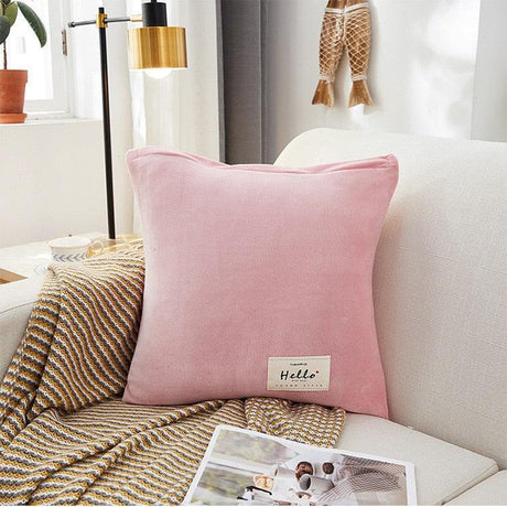 Housse De Canapé d'Angle En Velours Rose - La Maison de la Housse®