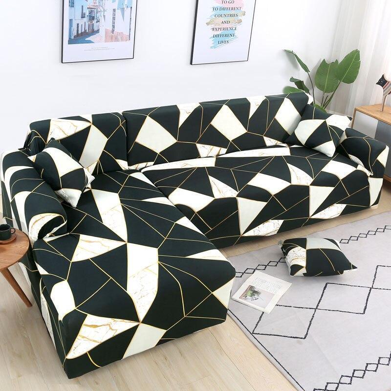 Housse De Canapé d'Angle Extensibles - Motif Galeopsis - La Maison de la Housse®