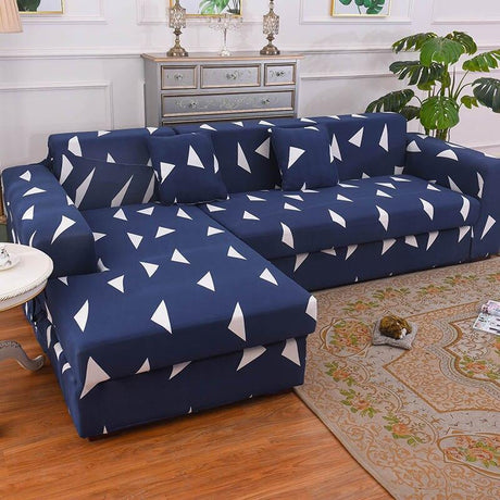 Housse De Canapé d'Angle Extensibles - Motif Labiées - La Maison de la Housse®
