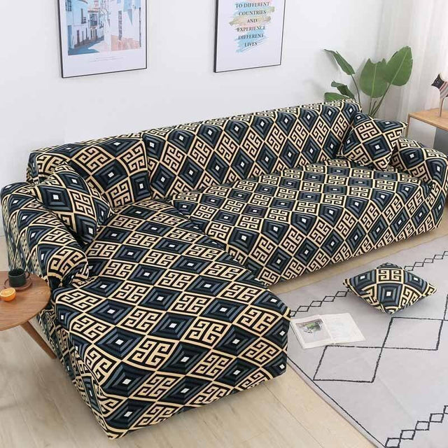 Housse De Canapé d'Angle Extensibles - Motif Spartium - La Maison de la Housse®