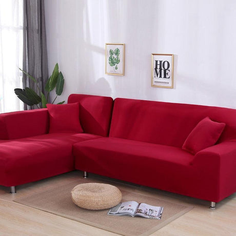 Housse De Canapé d'Angle Rouge Sang - La Maison de la Housse®