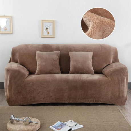 Housse de Canapé Velours Camel - La Maison de la Housse®