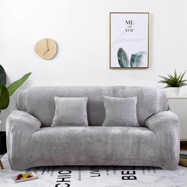 Housse de Canapé Velours Gris - La Maison de la Housse®