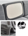 Housse de coussin d'assise pour canapé - Motif jacquard velours gris - La Maison de la Housse®