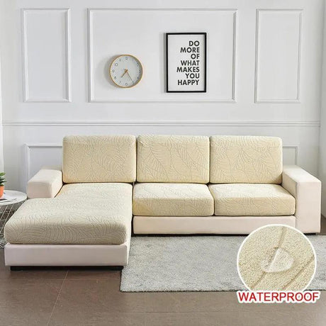 Housse Coussin d'Assise Canapé - Motif jacquard velours beige pour product_type – La Maison De La Housse