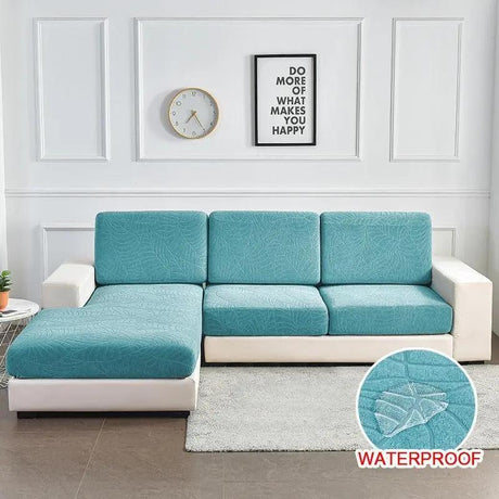 Housse de coussin d'assise pour canapé - Motif jacquard velours bleu pour product_type – La Maison De La Housse