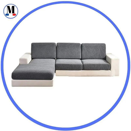 Housse Coussin d'Assise Motif jacquard velours gris pour HOUSSE SIEGES DE CANAPÉ – La Maison De La Housse