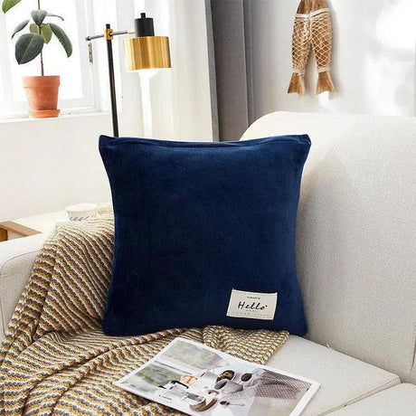 2 Housses De Coussin En Velours Bleu marine Extensibles 45X45cm pour product_type – La Maison De La Housse