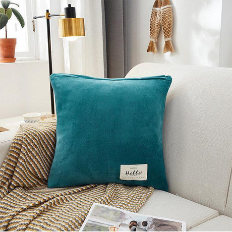 2 Housses De Coussin En Velours Lac Bleu Extensibles 45X45cm pour product_type – La Maison De La Housse