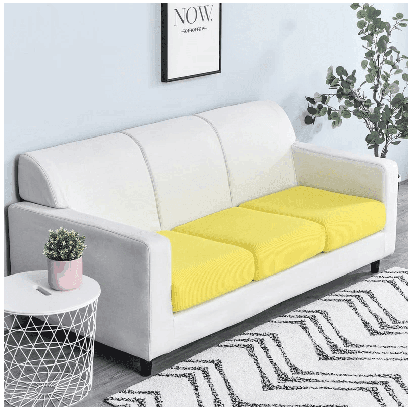 Housse de Coussin Jaune Pour Siège d'Assise et Dossier Canapé & Fauteuil - La Maison de la Housse®