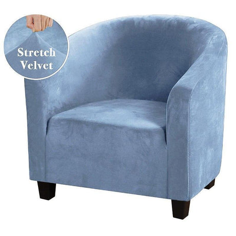 Housse De Fauteuil Club - Velours Bleu ciel - La Maison de la Housse®
