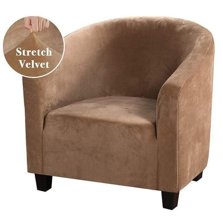 Housse De Fauteuil Club Velours Camel - La Maison de la Housse®