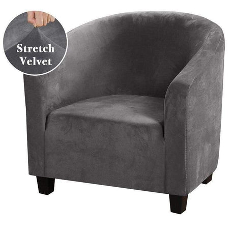 Housse De Fauteuil Club Velours Gris - La Maison de la Housse®