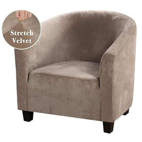 Housse De Fauteuil Club - Velours Khaki - La Maison de la Housse®