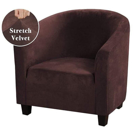 Housse De Fauteuil Club - Velours Marron - La Maison de la Housse®