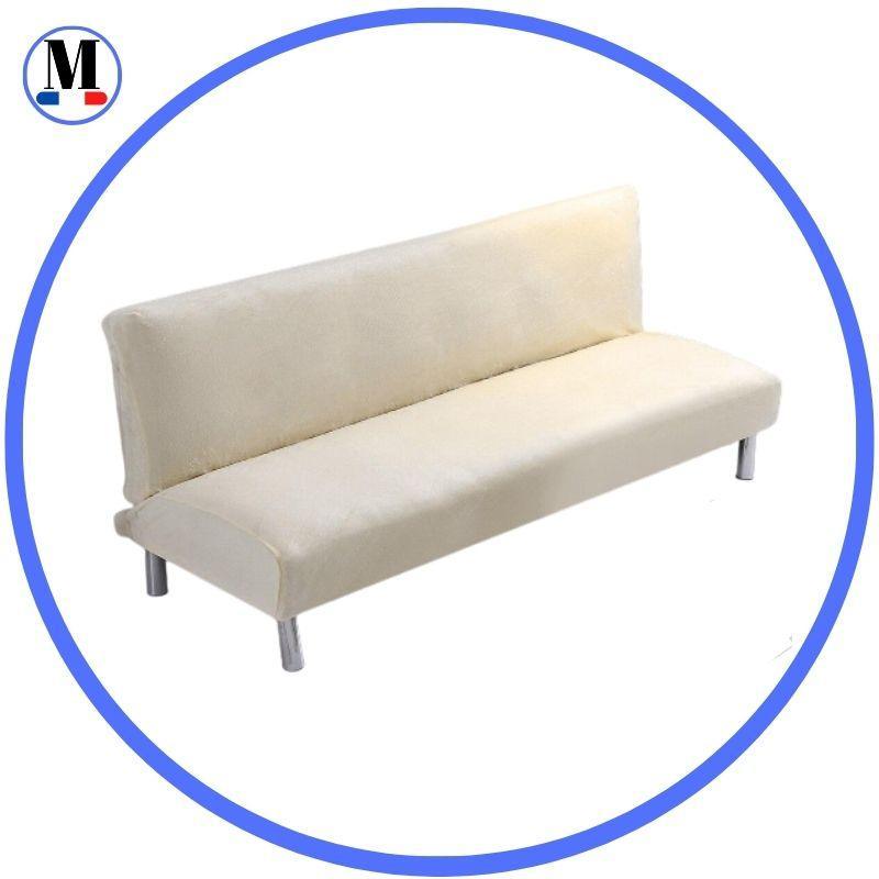 Housses De Canapé Clic Clac En Velours Blanc Crème - La Maison de la Housse®