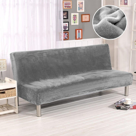 Housses De Canapé Clic Clac En Velours Gris - La Maison de la Housse®