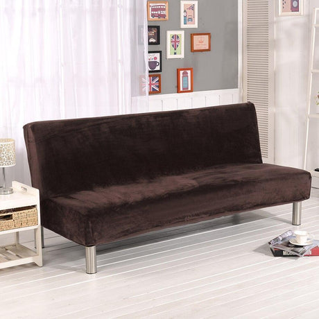 Housses De Canapé Clic Clac En Velours Marron Foncé - La Maison de la Housse®
